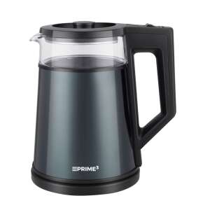 Elektryczny czajnik PRIME3 SEK21 1.2L, stal nierdzewna, szkło, czarny - Czajnik, Opiekacz do kanapek, Blender, Toster i Wirówka i prasa do owoców