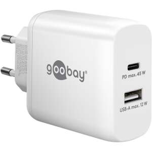 Goobay 65412 45W ładowarka sieciowa USB-C i USB-A, biała - Goobay