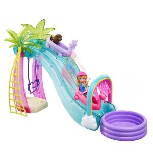 Polly Pocket Sunshine Splash Park játékkészlet csúszdával, medencével és kiegészítőkkel - Mattel