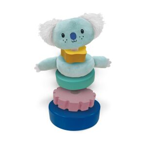 SES Koala torony építőjáték - fa és plüss készségfejlesztő játék babáknak és kisgyermekeknek - SES Creative
