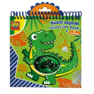 SES Creative Magic Sequins Colouring Book with Stickers - Activity Book, Coloring