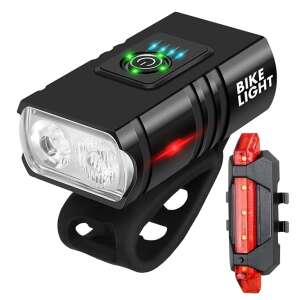 Extra jasné LED vodeodolné predné a zadné svetlo na bicykel, USB