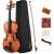 Timeless Tools Acoustic Violin set with case, bow, strings, rosin, and shoulder rest