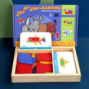 Magnetisches Tangram mit englischen Karten, fortgeschrittenes Niveau 89941660 - Schaukelpferde, Schaukeltiere und Entwicklungsspiele für Kinder im Kindergartenalter