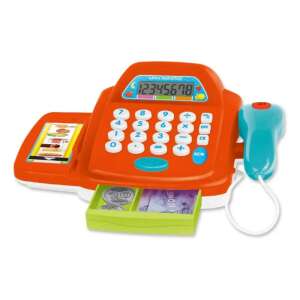 Játék pénztárgép, játékpénzekkel, bankkártyával, élelmiszerekkel, piros 89941768 