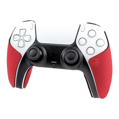 KontrolFreek Performance Soft Grips PS5 kontrollerhez, Inferno Red, felszerelve egy PS5 kontrollerre - Kontrolfreek