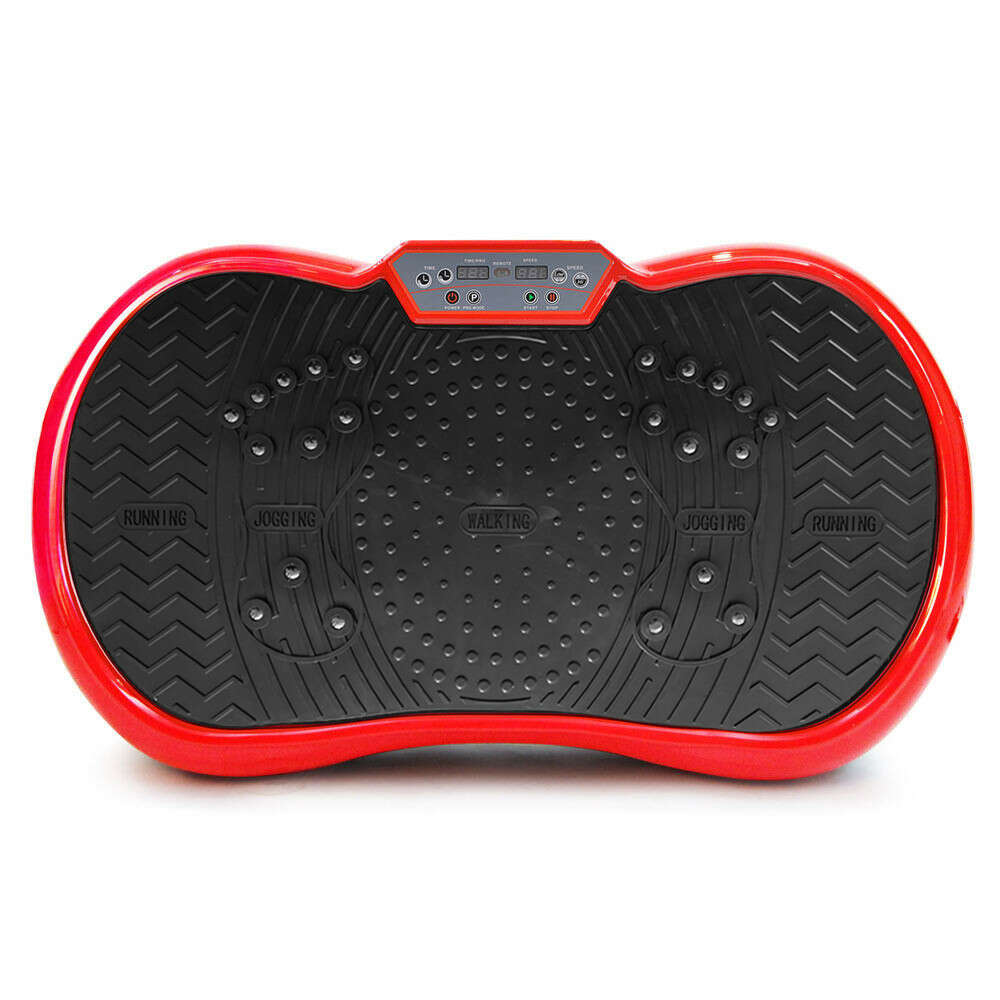 Flabelos compact edzőgép, professzionális vibrációs tréner gimikötéllel és távirányítóval, 200w 120kg, piros var-8071