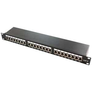 LogiLink Patch Panel 1U 19" 24 Port STP CAT6 árnyékolt fekete (NP0048) (NP0048) 89988096