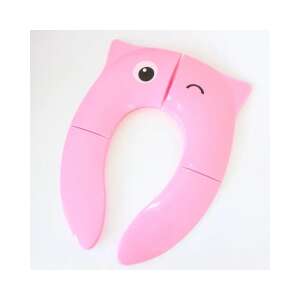 Összehajtható WC szűkítő gyerekeknek, rózsaszín macska mintával - WC szűkítő