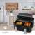 Nedis KAAF320BK double air fryer in kitchen setting with fries and snacks