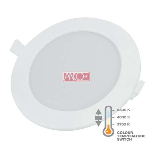 ANO LED panel, 12W, kerek, süllyesztett, fehér, állítható színhőmérséklet, 2700K, 4000K, 6500K - LED panel