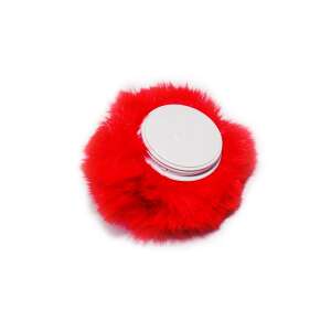 Pompom Faux Fur Phone Back Cover, Red