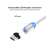 TOPK magnetic charging cable with LED light, Micro USB connector, silver color