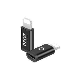 PZOZ Micro-USB auf Lightning Adapter, Schwarz - USB-Konverter