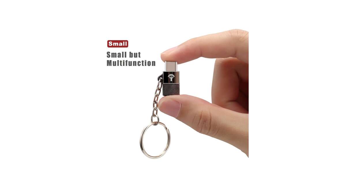 Breloc chei adaptor Micro USB la Type - C OTG, Rocketek Profesional, pentru tablete si telefoane mobile, silver 90022456