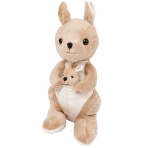 Pluszowa kangur z małym kangurem, 25 cm, pluszowa zabawka, pluszowe zwierzę, kangur pluszowy, pluszowa zabawka dla dzieci, pluszowy kangur dla niemowląt - Nonbrand Plusz