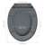 VidaXL szürke WC ülőke lassan csukódó fedéllel, felülnézet méretekkel