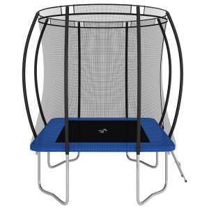 vidaXL négyszögletes trambulin biztonsági hálóval, létrával és esőponyvával, kék - Trambulin