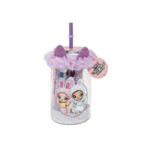 Na Na Na Überraschungsbecher mit Schreibwaren, mit einem flauschigen lila Scrunchie und niedlichen Hasenfiguren - Schreibwaren-Sets