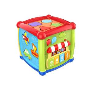 Jucărie educativă Fancy Cube pentru bebeluși, cub multi-activitate cu sortare de forme, clape de pian și alte activități - Premergatoare, Premergatoare și Jocuri de dezvoltare pentru copii mici