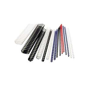 Spirale de legare din plastic GBC de 10 mm, negru, alb, albastru, roșu, culori asortate - Consumabile pentru capsator