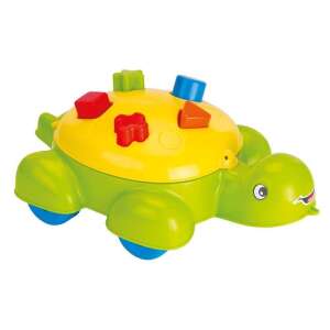 Jucăria Dolu Shape Sorter & Turtle, broască verde şi galbenă cu găuri de sortare a formelor, 10 bucaţi, culori magice - Jocuri de sortare a formelor