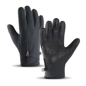 Black winter touchscreen gloves for men, size L - For man