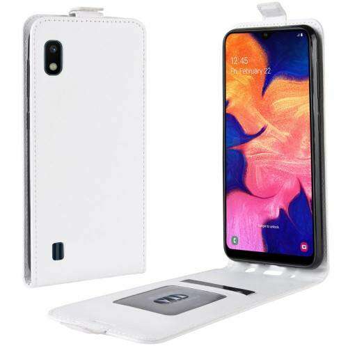 Fehér flip tok Samsung Galaxy A10-hez, kártyatartóval 