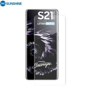 Sunshine Hydrogel TPU képernyővédő fólia Samsung Galaxy S21 Ultra 5G-hez, ultra tiszta, önregeneráló, tokbarát - Sunshine
