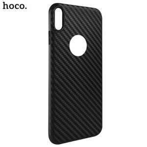 Fekete HOCO DELICATE SHADOW szilikon tok Apple iPhone XS Max-hez, karbon mintával - Hoco