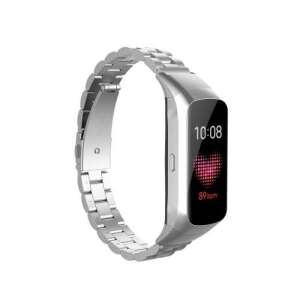 Ezüst rozsdamentes acél szíj Samsung Galaxy Fit okosórához - Okosóra szíj