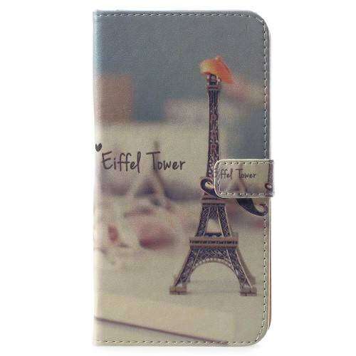 Eiffel-torony mintás Samsung Galaxy J8 (2018) telefontok, flip tok kártyatartókkal és mágneses záródással - Telefontok