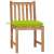 vidaXL teak kerti szék lime green párnával