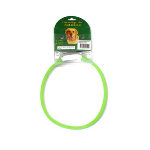 LED világító kutyanyakörv 50 cm zöld színben 34433807