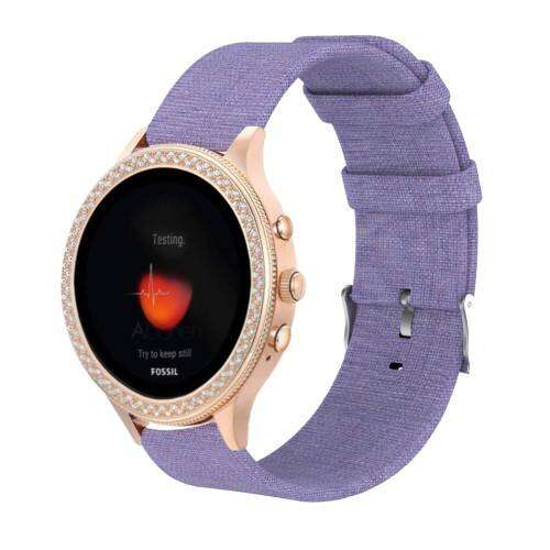 Lila szövet okosóra szíj Xiaomi Mi Watch, Fossil Gen 4, HUAWEI TalkBand B5 órákhoz