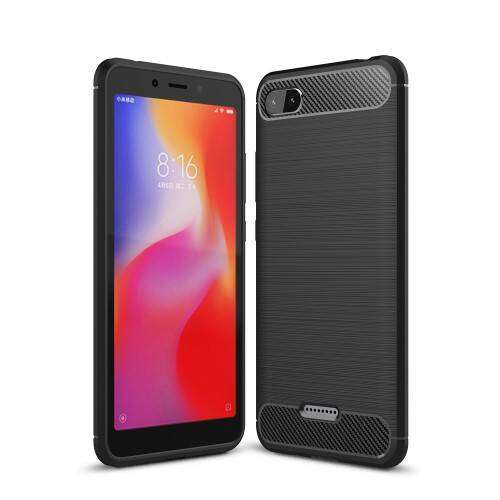 Fekete karbon mintás szilikon telefontok Xiaomi Redmi 6A-hoz - OTT!