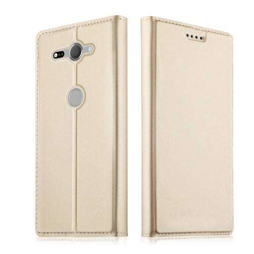 Arany Slim Design flip tok Sony Xperia XZ2 Compact-hoz 