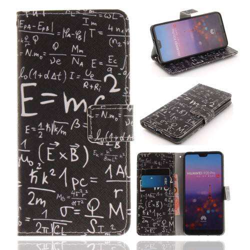 Fekete, matematikai képletekkel díszített flip tok Huawei P20 Pro (2018) telefonhoz - Telefontok