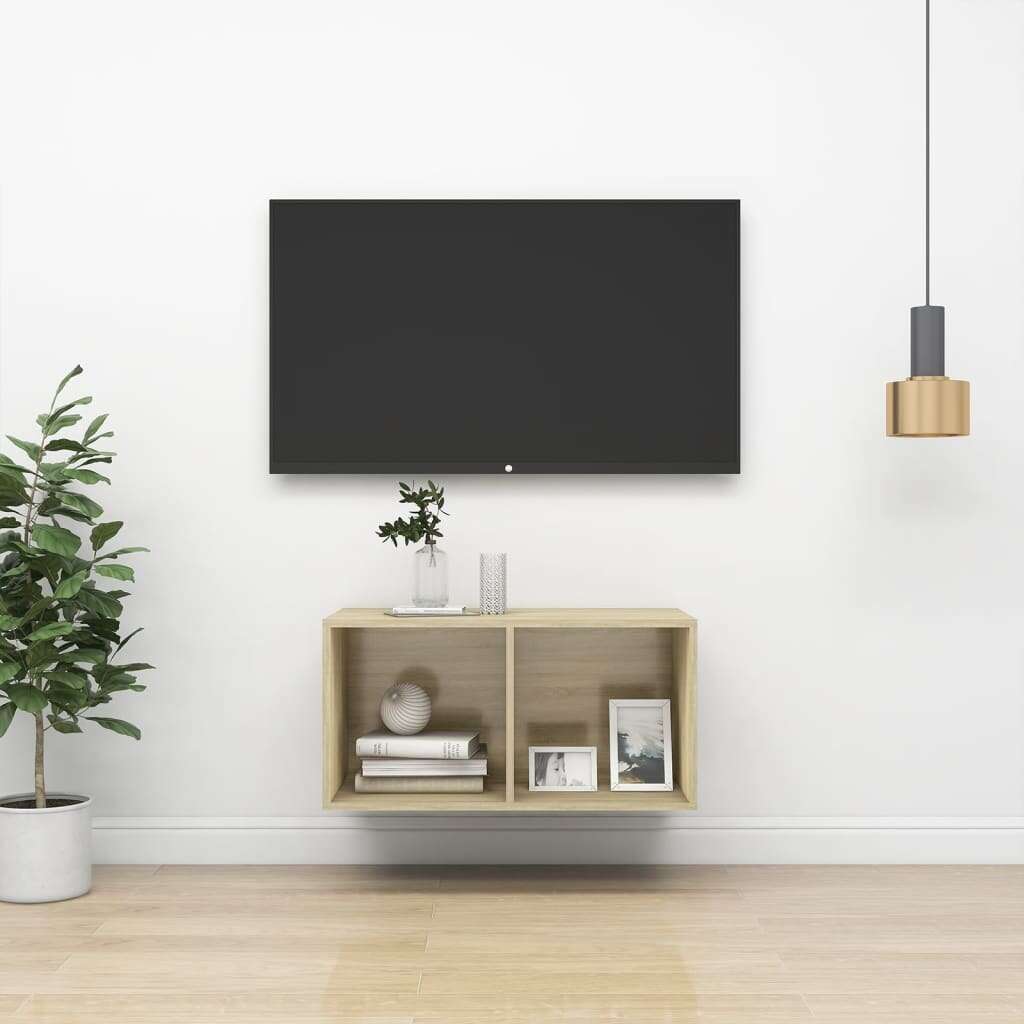 vidaXL sonoma-tölgy színű forgácslap fali TV-szekrény 37 x 37 x 72 cm
