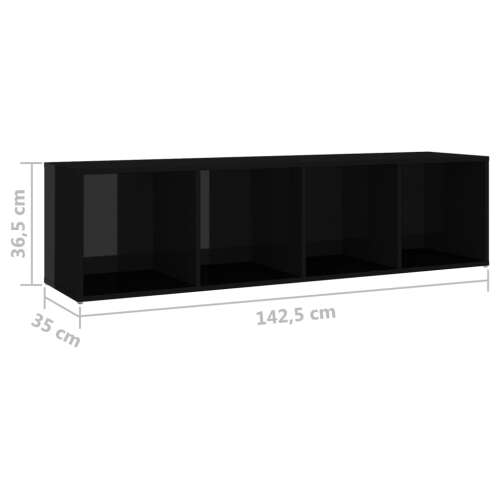 vidaXL 5 részes magasfényű fekete forgácslap TV-szekrényszett 45743162