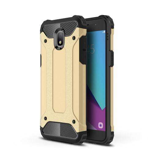 OTT! MAX DEFENDER műanyag védő tok / hátlap - ARANY - szilikon belső, ERŐS VÉDELEM! - SAMSUNG Galaxy J3 (2018) 90116224 - OTT!