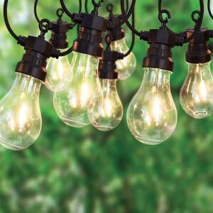 20 LED záhradných reťazových svietidiel, osvetlenie terasy, odolné voči poveternostným vplyvom IP44, 12 m - teplá biela