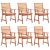 vidaXL akácfa kerti székek szett 6 darab
