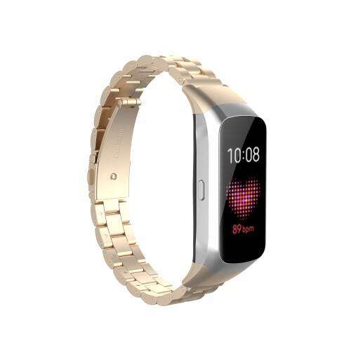 Arany rozsdamentes acél okosóra szíj Samsung Galaxy Fit-hez