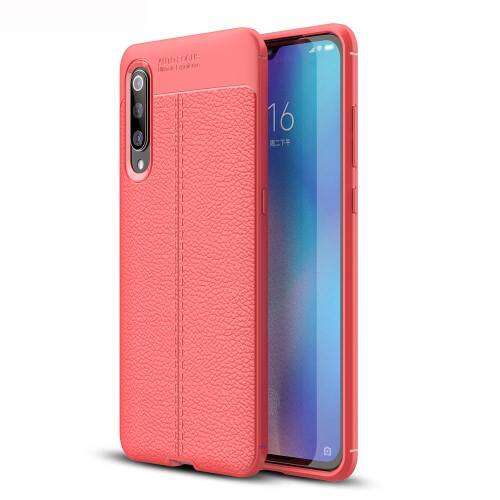 Piros bőrhatású tok Xiaomi Mi 9 és Mi 9 Explorer telefonokhoz - OTT!