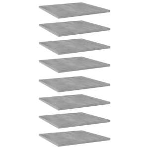vidaXL 8 db betonszürke forgácslap könyvespolc 40 x 40 x 1,5 cm 53659203 