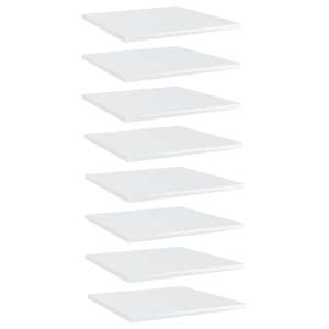 vidaXL 8 db magasfényű fehér forgácslap könyvespolc 40 x 40 x 1,5 cm 53682810 