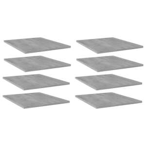 vidaXL 8 db betonszürke forgácslap könyvespolc 40 x 50 x 1,5 cm 53654403 