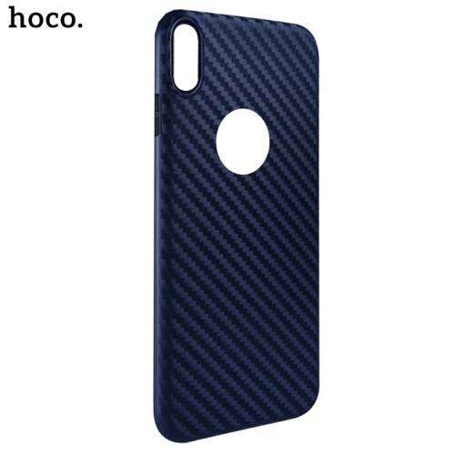 HOCO DELICATE SHADOW szilikon tok Apple iPhone XR-hez, sötétkék, karbon mintával