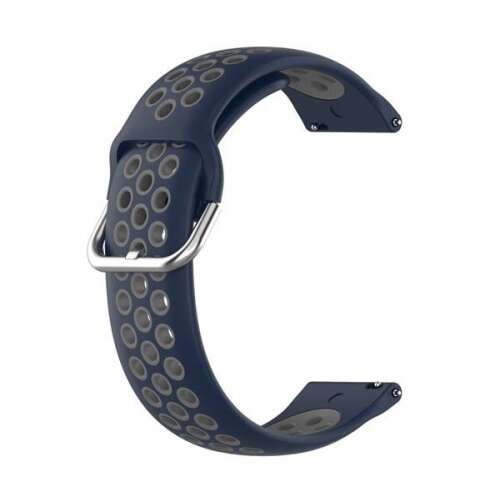 Sötétkék és szürke szilikon sport óra szíj Samsung Galaxy Watch 42mm, Xiaomi Amazfit GTS, Samsung Gear S2, Huawei Watch GT 2 42mm, Galaxy Watch Active, Active 2 órákhoz